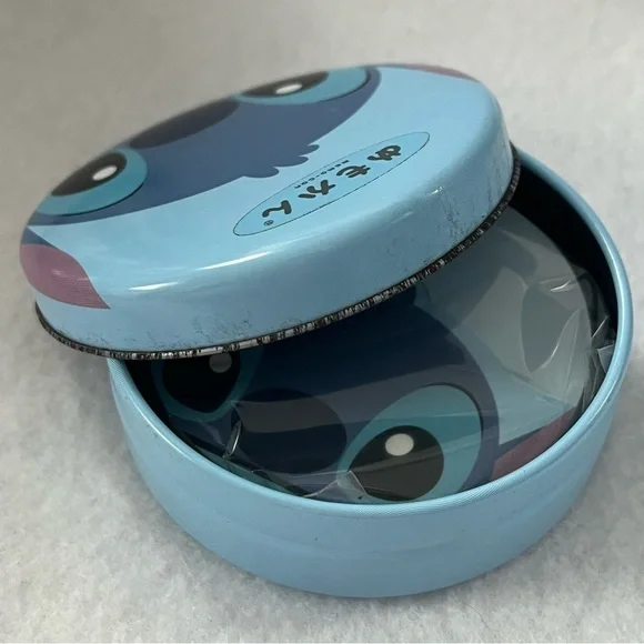 STITCH Small Memo Note Paper Circle Tin Blue Disney Store Japan - Picture 7 of 12